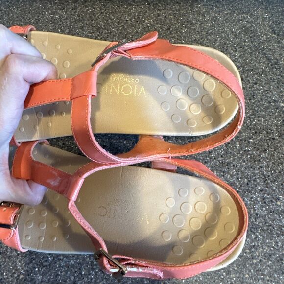 Vionic Adriane Womens Strap Sandal Coral Patent Leather size 8 - Picture 3 of 5